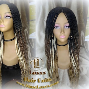 Senegalese Twist Braid Wig 26 28 Inch Long Ombre Black Brown Blonde 27 613 Small Crochet Braids Drag Queen Wig Synthetic Braiding Alopecia