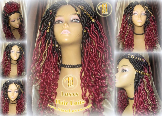 Ombre Goddess Locs Fire 530 Goddess Festival Hair Red Burgundy Etsy