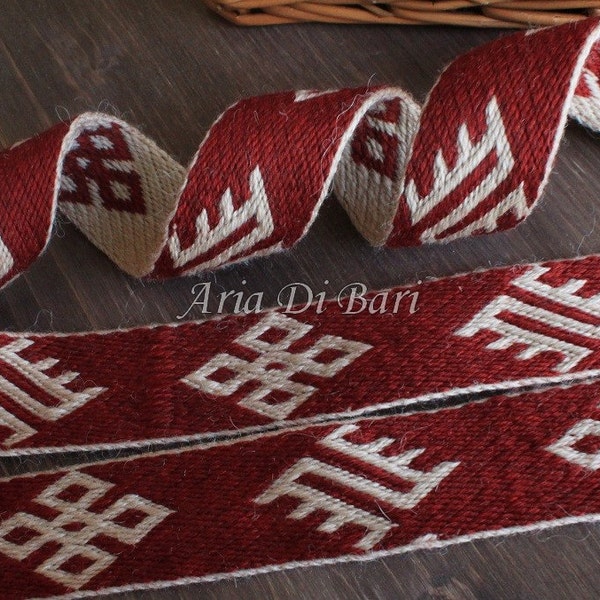 Tablet weaving trim, Humikkala pattern, viking, medieval, reenactment, sca, larp