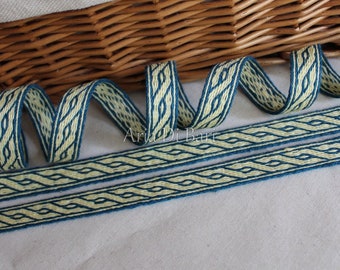 Tablet woven trim, geometric pattern, viking, medieval, reenactment, sca, larp, 100% linen