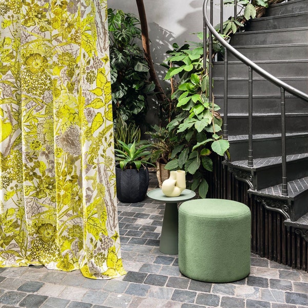 fabric design! GREENHOUSE*100% cotton printed curtain yellow Chivasso 5 colors