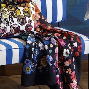 jardin des hesperides* Blanket Plaid Throw 100% Merino Wool Flowers Christian Laxroix by Designers Guild