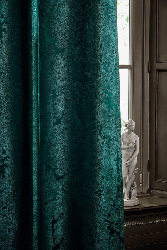 Individualiteit Toegepast hulp in de huishouding JAIPUR Luxe gordijn gordijn satijn versiering turquoise stof - Etsy België