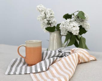 JORMA* 100% Linen Fabric by the Meter, 3.25 Meters High, Stripes, 7 Colors by Nya Nordiska