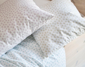 Fabric design! LITTLE LOVE satin decorative fabric printed with hearts, Gardisette, 5 colors