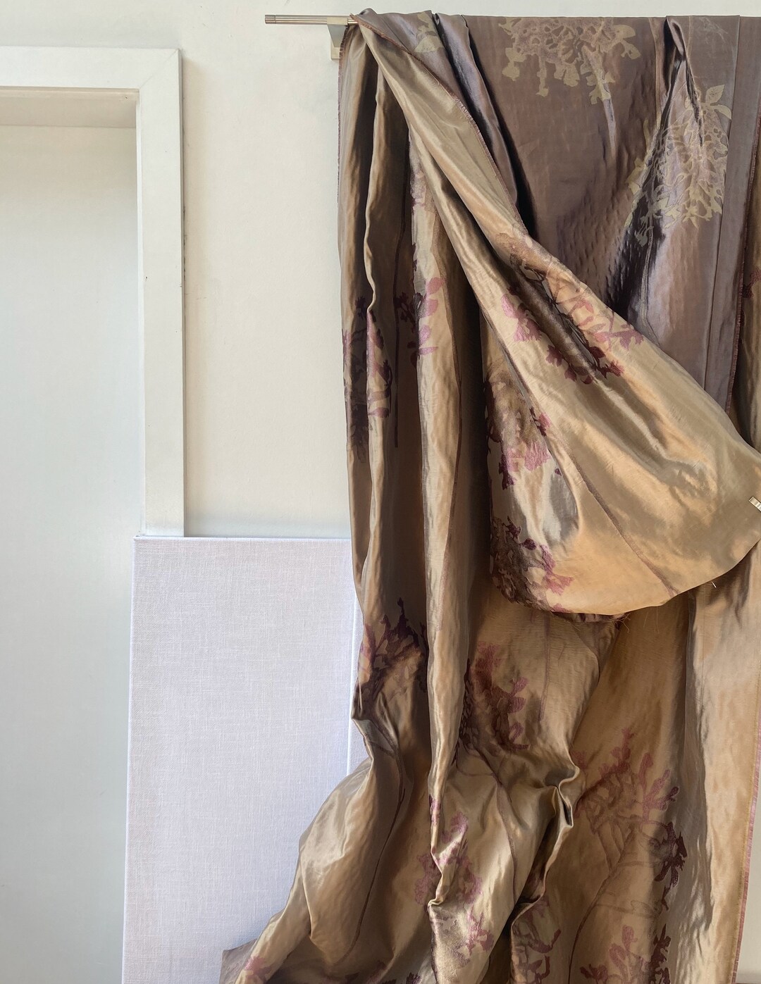 SALE Ortensialuxury 100 Silk Fabric Curtain Outlet Cyclamen Sold by