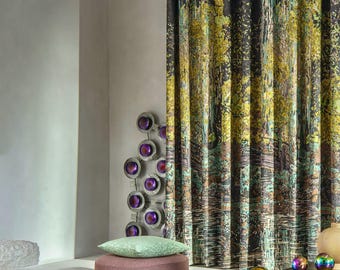 COSMIC GARDEN* 1 panel 3 meters high/140 cm wide linen curtain fabric Carlucci by Jab 2 colors