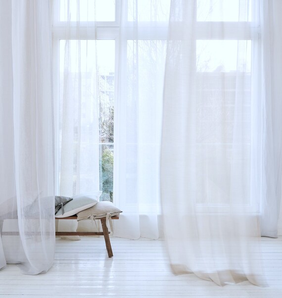 Simple Curtains Liviano 100 Very Light Linen Etsy