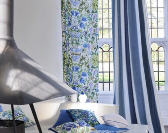 Fabric design! MIRMANDE* Extravagant printed 100% linen batik stripes fabric by the meter Designers Guild 2 colors