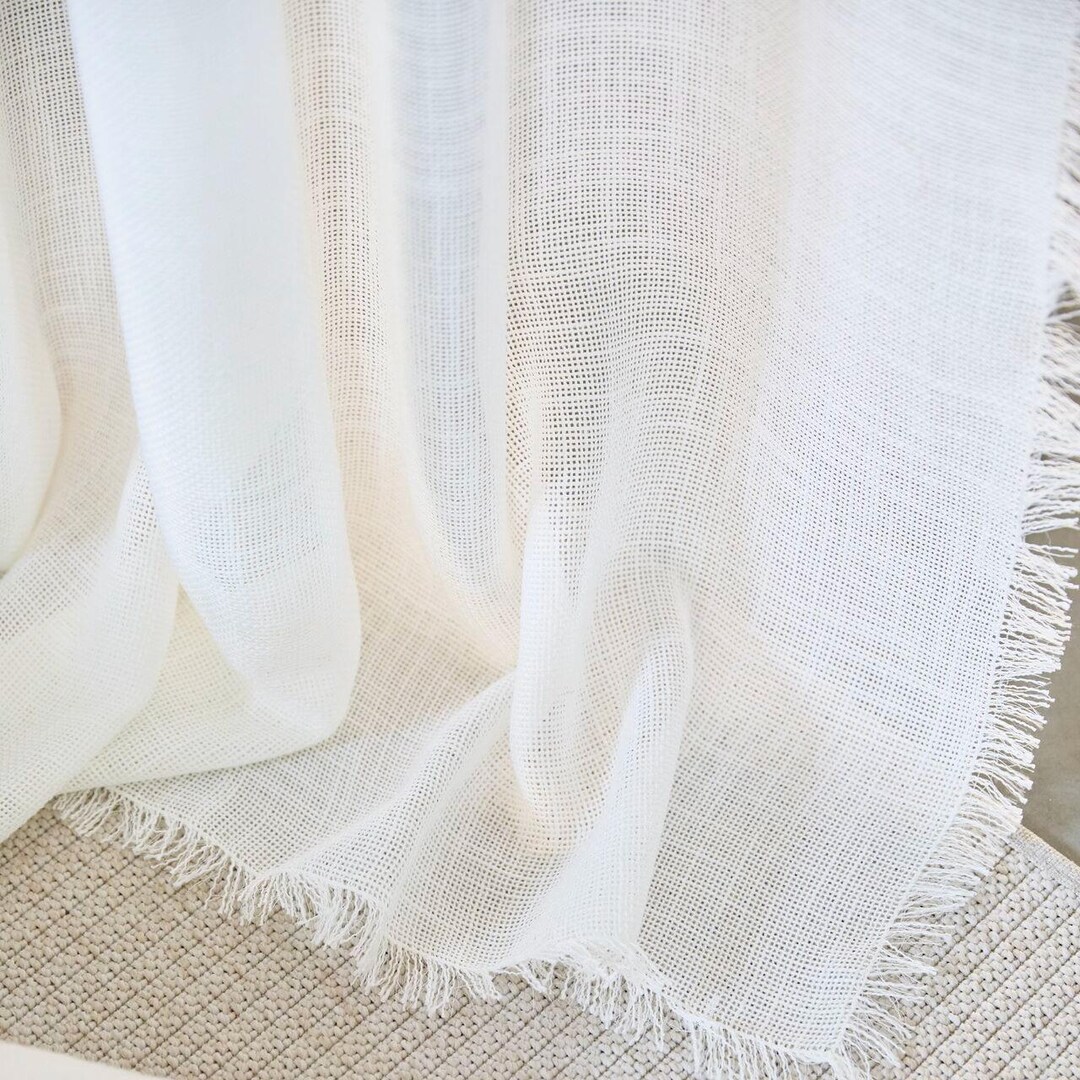 Fabric Design! RAMI* Woven Curtain Fabric With Fringe, 3 Meters High, 2 ...