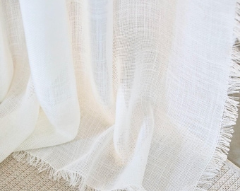 Fabric design! RAMI* woven curtain fabric with fringe, 3 meters high, 2 colors, Gardisette