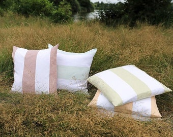 JONA* 100% Linen wide block stripes 12 cm fabric 3.25 meters high 8 colours Nya Nordiska