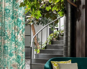 fabric design! GREENHOUSE* 100% cotton printed with plants Chivasso 6 colors