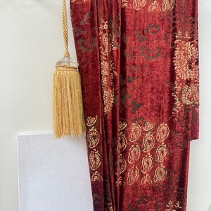 SALE% SEMIRA *Luxury panne velvet oriental ruby red velour upholstery by the meter curtain Nya Nordiska