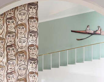 STAYFOREVER *expressive, printed half-linen fabric by the meter, 2 colors by Carlucci