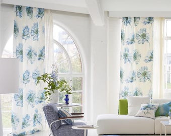 Fabric design! COQUELICOT *LUXURY fabric 100% linen printed with poppies Designers Guild 2 colors