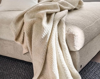 CHATEL* super cuddly, woven wool fabric for curtains or throws, 3 colors by Jab