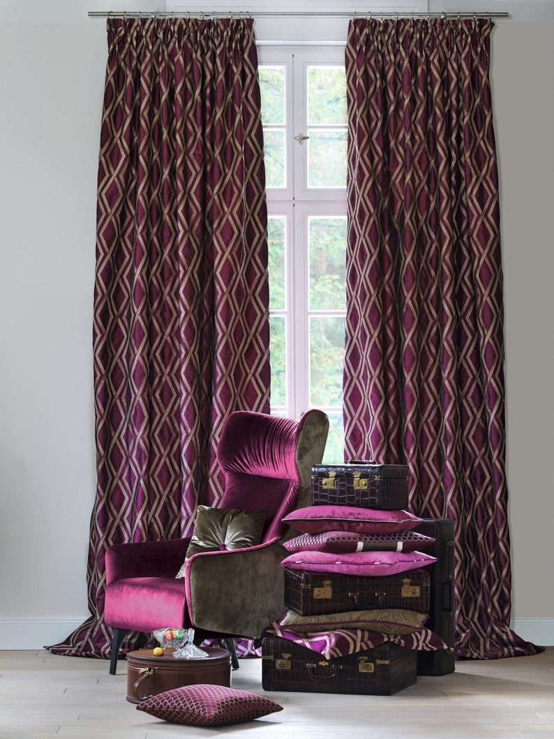 CHARDONNE *Meterware fabric curtain fabric tissu glamorous embroidered taft soleil bleu jab