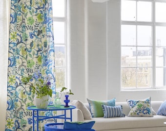 Fabric design! OSIER DAMASSÉ *LUXURY Fabric 100% Linen Printed Fabric by the Meter Designers Guild 4 Colors