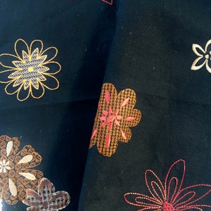 SALE% COTTAGE* black linen embroidered embroidered fabric linen by the meter Nya Nordiska