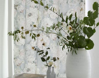 Fabric design! FLEUR BLANCHE * Fabric by the meter, 100% cotton, floral print, Designers Guild, 2 colors