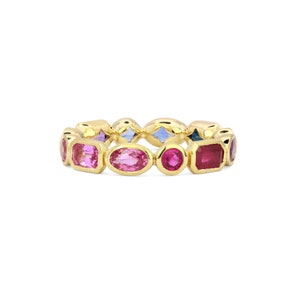 Rainbow Gemstone Carousel Eternity Band 18k