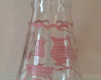 Vintage EZ Pour pink design carafe with lid