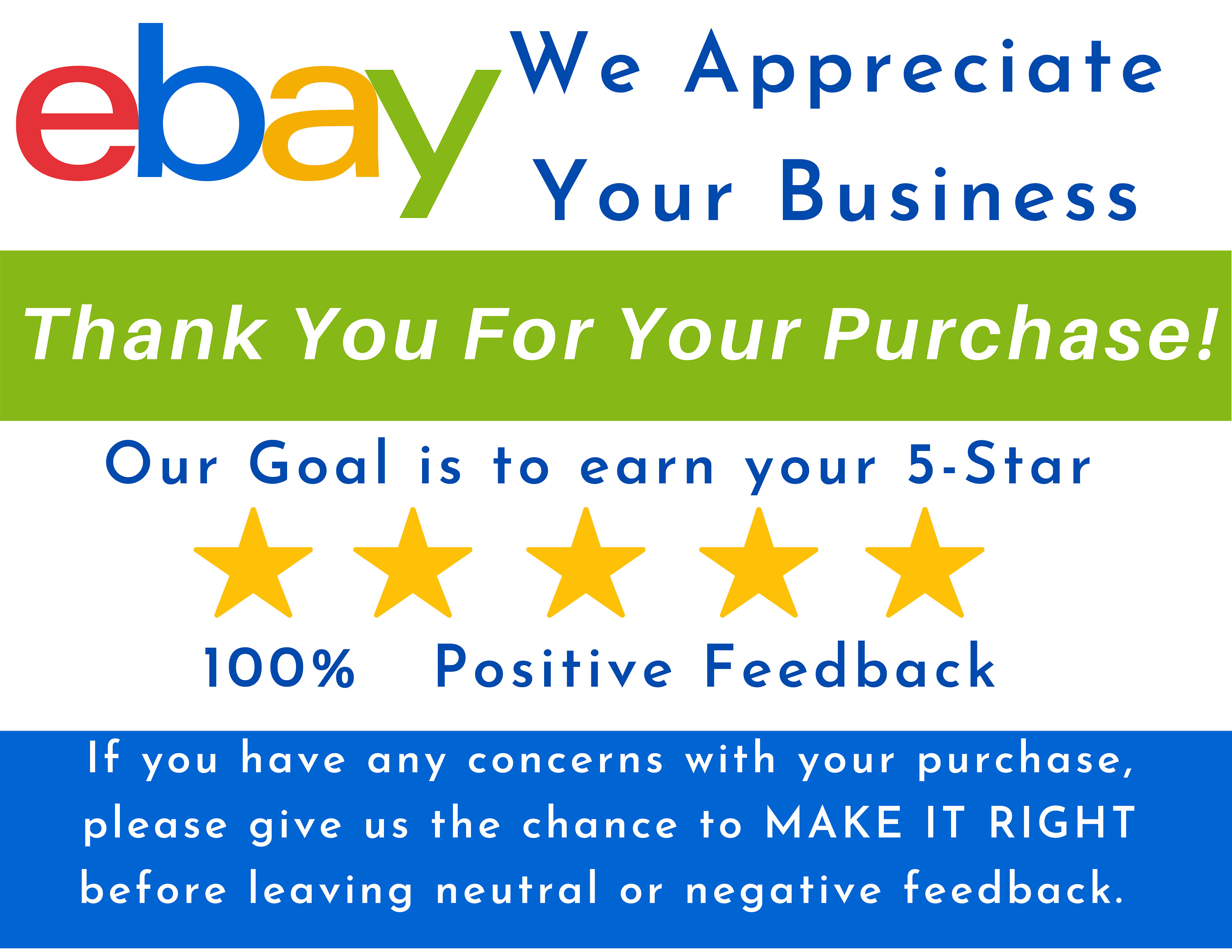 Ebay Thank you Cards Feedback Cards Digital Download 4 Etsy
