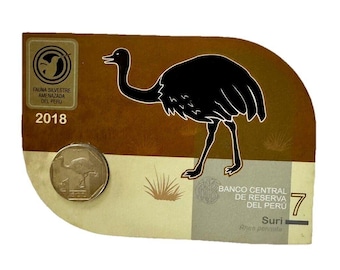 Peru Blister 1 Sol 2019 "Suri Rhea Pennata" Fauna Silvestre Perú