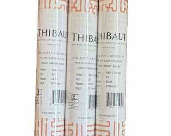 Thibaut Designerbehang Grafische Collectie Taza T31568 Koraal 3 Dubbele Rollen