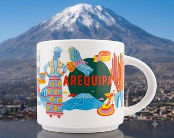 Starbucks Been There Arequipa Mug Peru, Collectible 14 oz Ceramic Coffee Cup