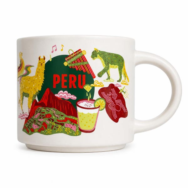 Tazza Starbucks Perù – Collezione You Are Here, Machu Picchu, Tazza souvenir con lama