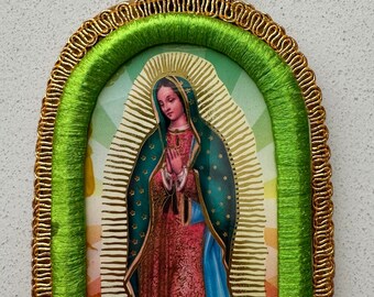 Señor de los Milagros & Virgen de Guadalupe Peruvian Decor (4.5"x 3.5")