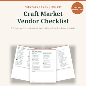 Craft Market Vendor Checklist | Indoor Outdoor Booth Setup (PDF Download)