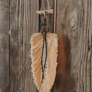 Macrame feather. western decor. wall hanging. gallery wall.