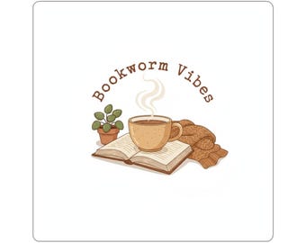 Bookworm Vibes Sticker | Cozy Reading Nook, Literary Sticker