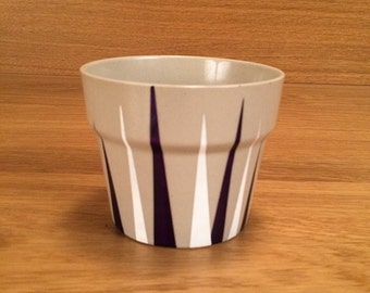 The Monarch, a Glazed Stoneware Planter with Hand-Painted Modern Design