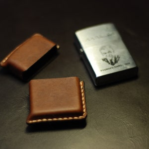 Leather Pouch Zippo Case Zippo Lighter Holder, Handmade/Hand-stitched  Leather Case for ZIPPO Lighter