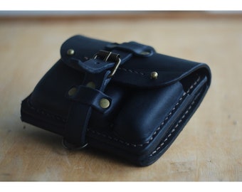 Men belt bag, leather waist pouch, festival fanny pack, hip bum bag, travel belt pouch