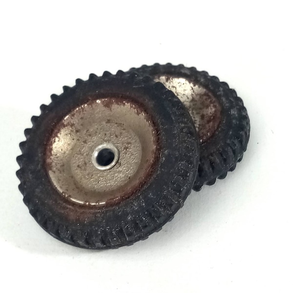 Vintage Toy Wheels, German Metal Construction building set, Steam Punk Art, Robot Builder,   1.57" - 40 mm , Damaged Art parts