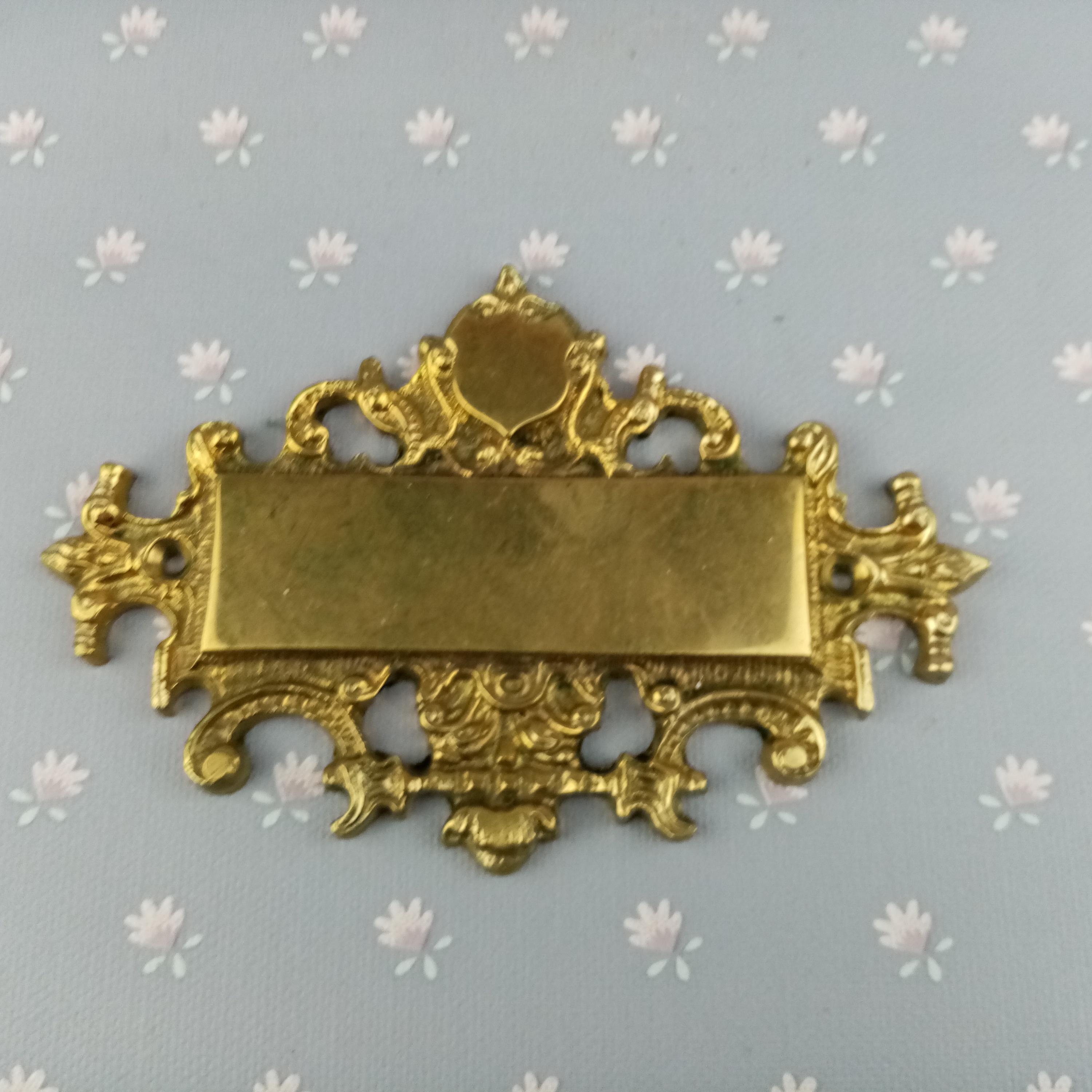 Antique Victorian Style Brass Name plaque, Door plate , Victorian Home,  Furniture, Artists supply, Assemblage Art