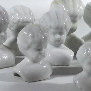 Doll Heads, 10x antique german China heads glazed, Doll head, excavated, Germany, damaged 2.5cm - 5 cm, doll repair, Frozen Charlotte image 4