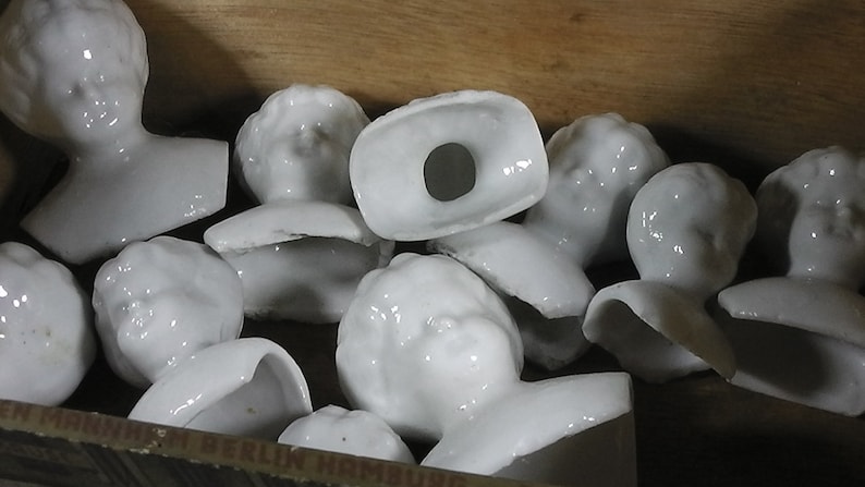 Doll Heads, 10x antique german China heads glazed, Doll head, excavated, Germany, damaged 2.5cm - 5 cm, doll repair, Frozen Charlotte image 9