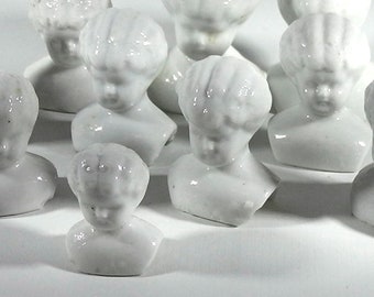 Doll Heads, 10x  antique german China heads glazed, Doll head, excavated, Germany, damaged 2.5cm - 5 cm, doll repair, Frozen Charlotte
