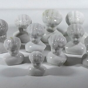 Doll Heads, 10x antique german China heads glazed, Doll head, excavated, Germany, damaged 2.5cm - 5 cm, doll repair, Frozen Charlotte image 2