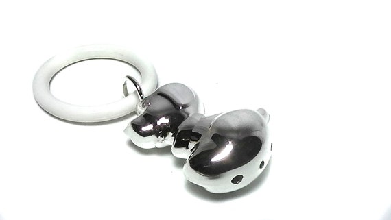 Vintage Style Silver Plated Baby Chime Rattle