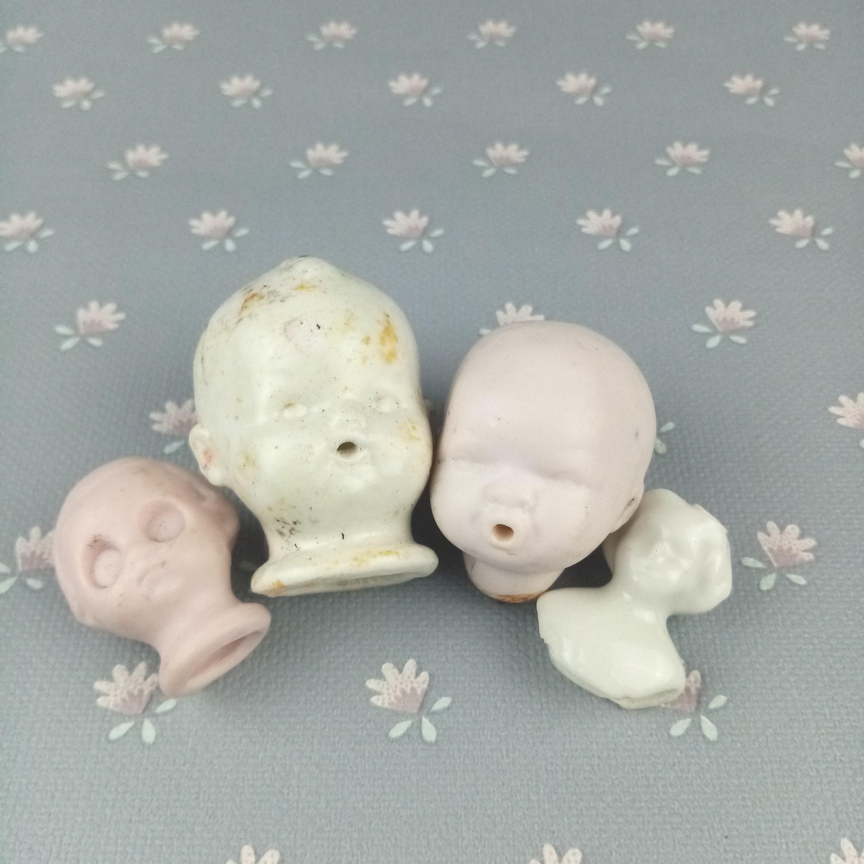 Eaxcavated antique Armand Marseille Head, German porcelain doll head, antique doll heads, doll part, Damaged parts
