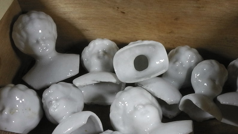Doll Heads, 10x antique german China heads glazed, Doll head, excavated, Germany, damaged 2.5cm - 5 cm, doll repair, Frozen Charlotte image 8