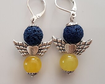 Boucles D'oreilles Pendantes Bleu Jaune, Boucles D'oreilles Jaune Bleu, Cadeau Pour Elle, Cadeau Pour Femme, Boucles D’oreilles Ukrainiens