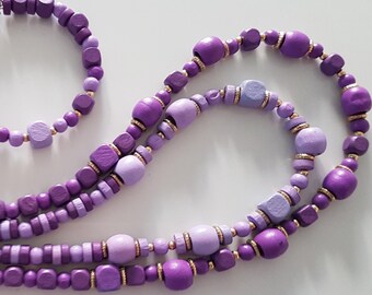 Collier Transformère, Collier 2 Rangs, Bracelet, Sautoir Violet, Collier Violet, Bracelet Violet, Cadeau Pour Elle, Cadeau Pour Femme